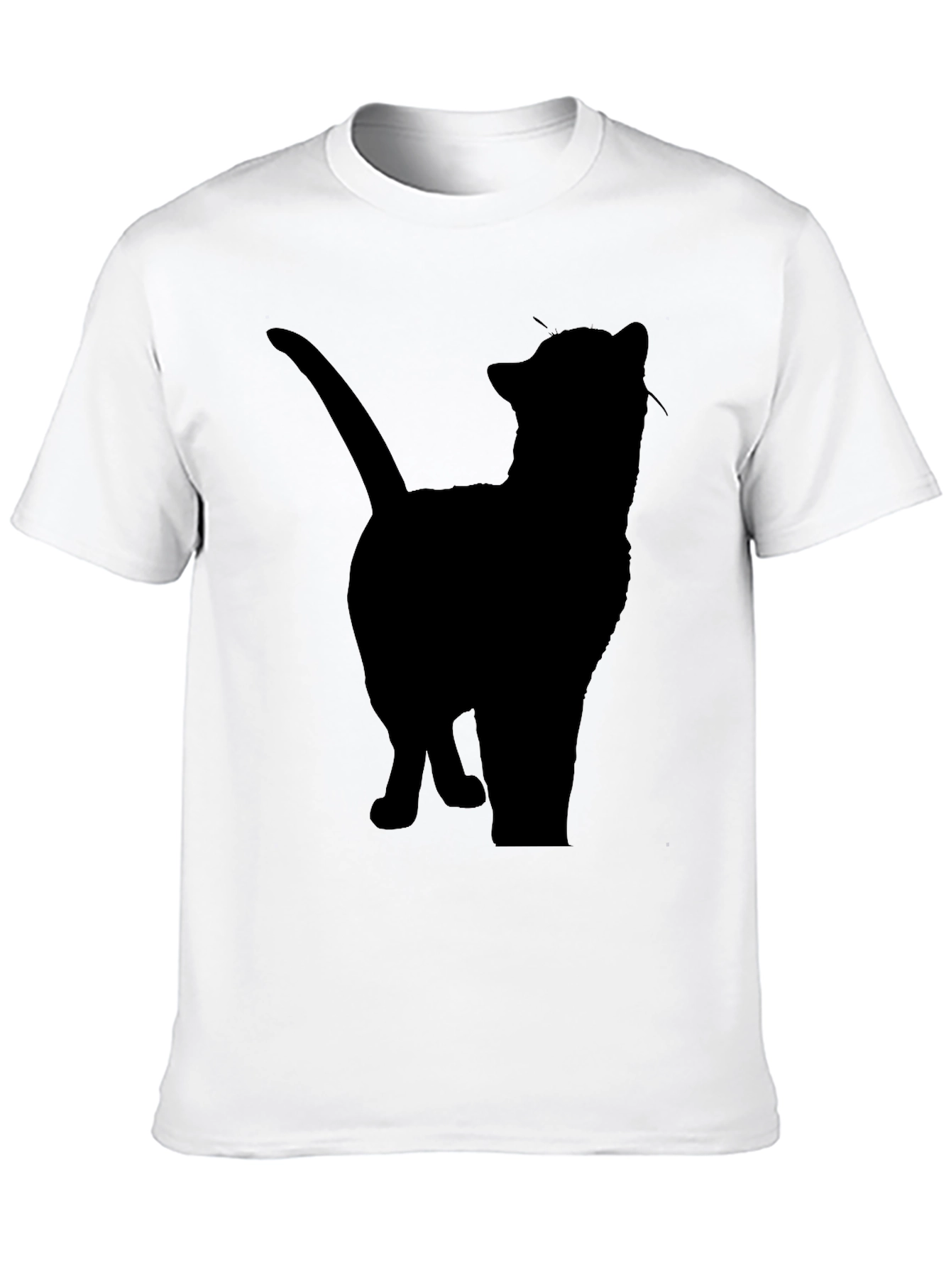Silhouette Cat Graphic Tee - Mens Black T-Shirt