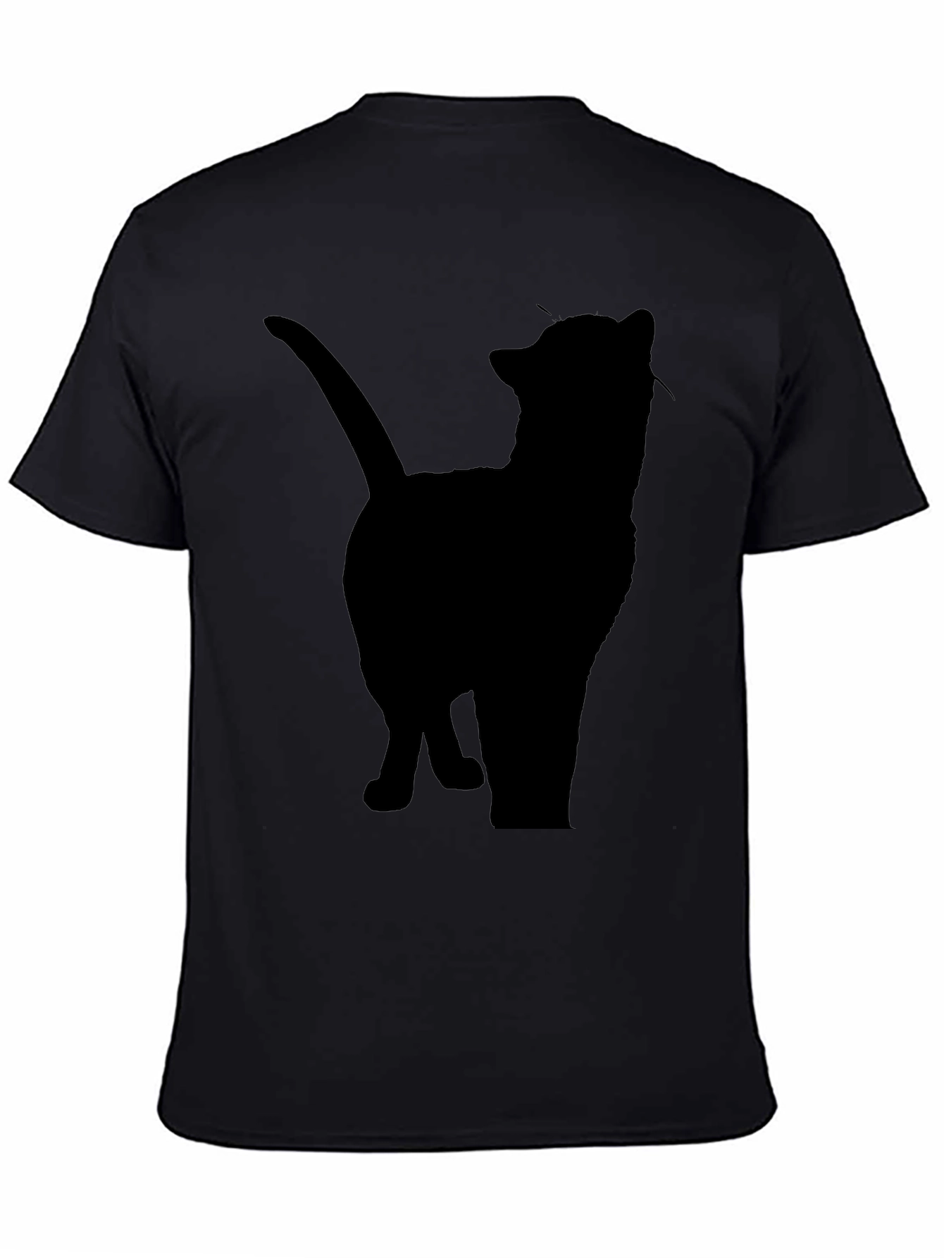 Silhouette Cat Graphic Tee - Mens Black T-Shirt