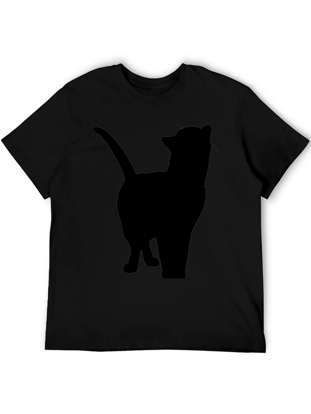Silhouette Cat Graphic Tee - Mens Black T-Shirt