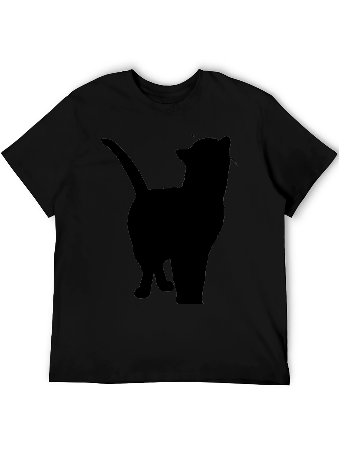 Silhouette Cat Graphic Tee - Mens Black T-Shirt
