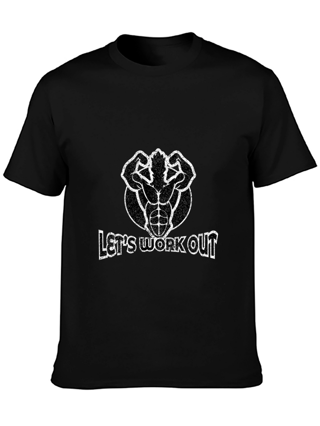 Lets Workout Graphic T-Shirt - Black