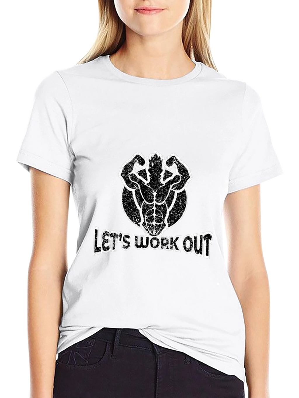 Lets Workout Graphic T-Shirt - Black