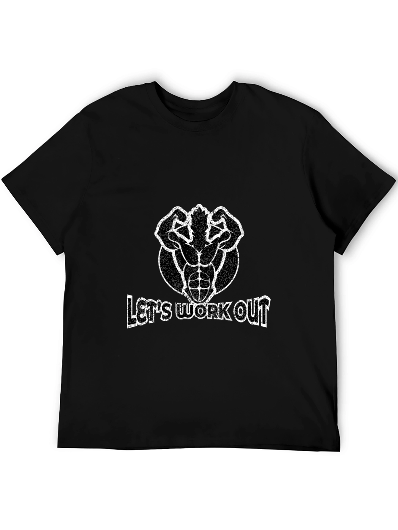 Lets Workout Graphic T-Shirt - Black