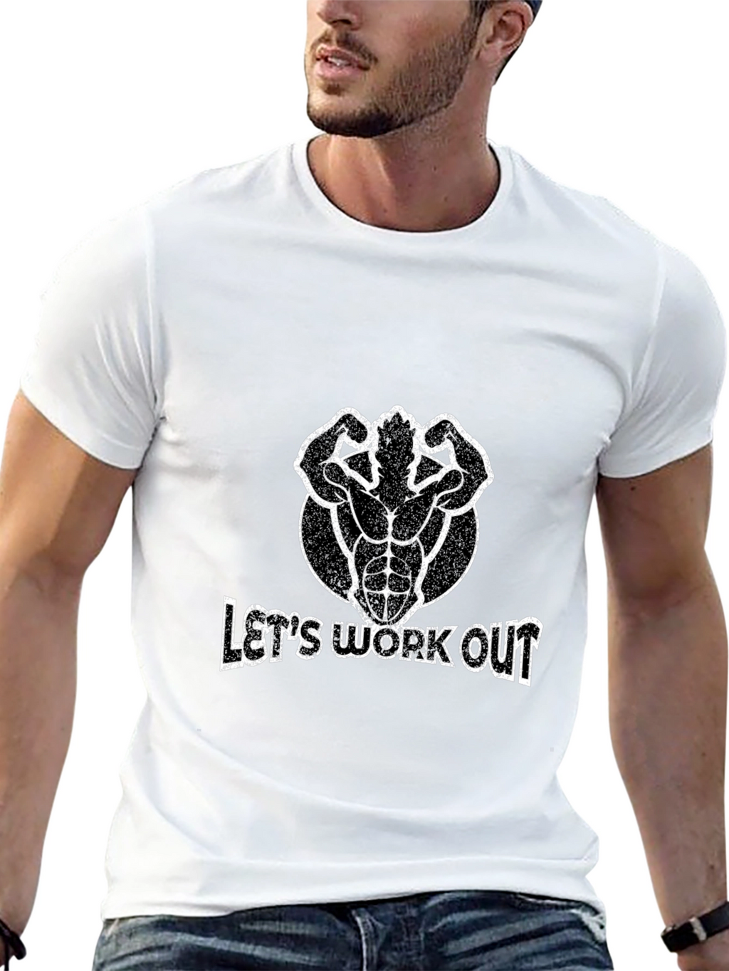 Lets Workout Graphic T-Shirt - Black