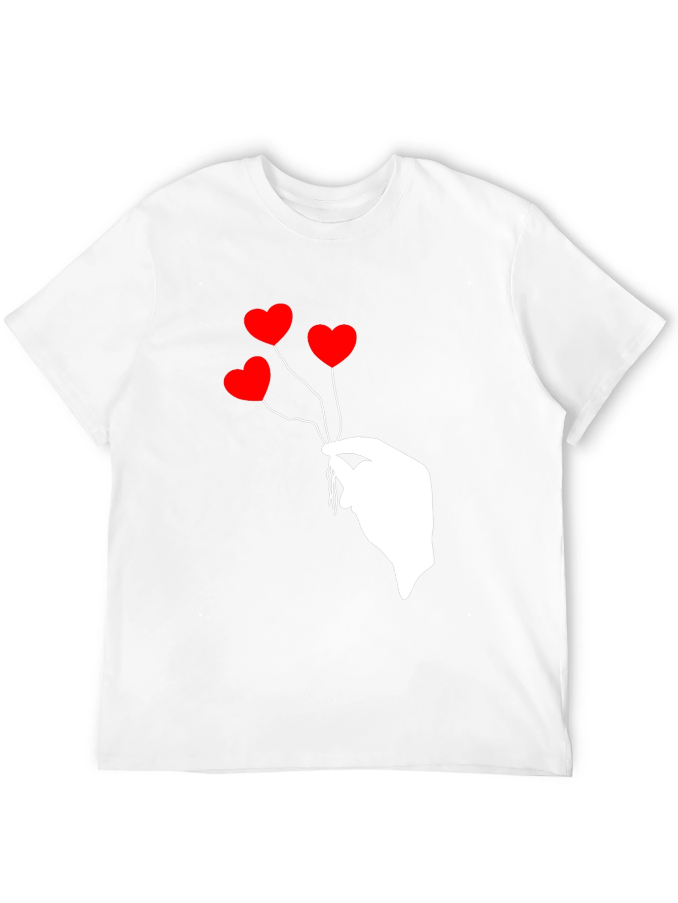 Heart Balloon Graphic Tee - Stylish Black T-Shirt
