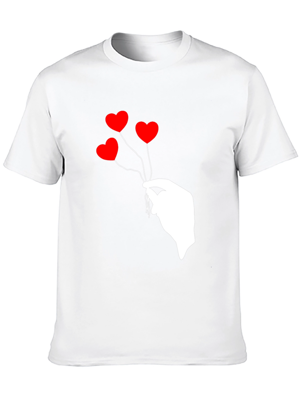 Heart Balloon Graphic Tee - Stylish Black T-Shirt