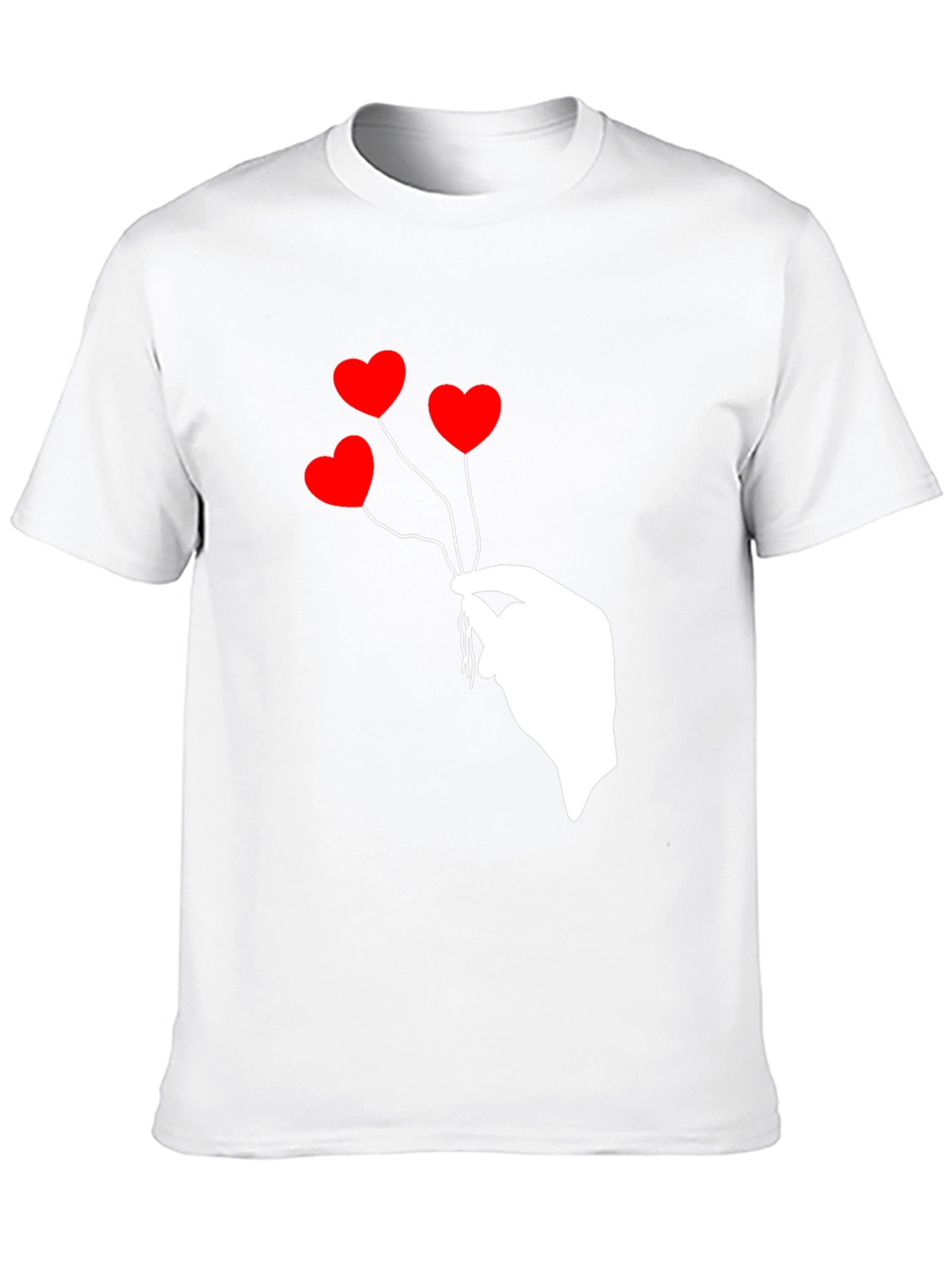 Heart Balloon Graphic Tee - Stylish Black T-Shirt