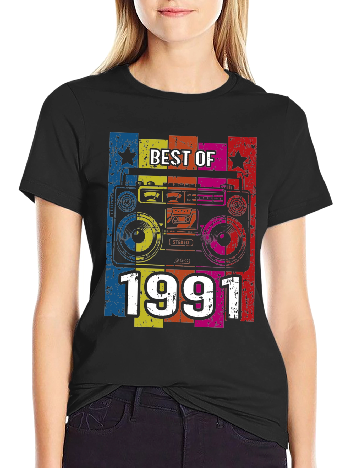 Best of 1991 Retro Boombox Graphic T-Shirt