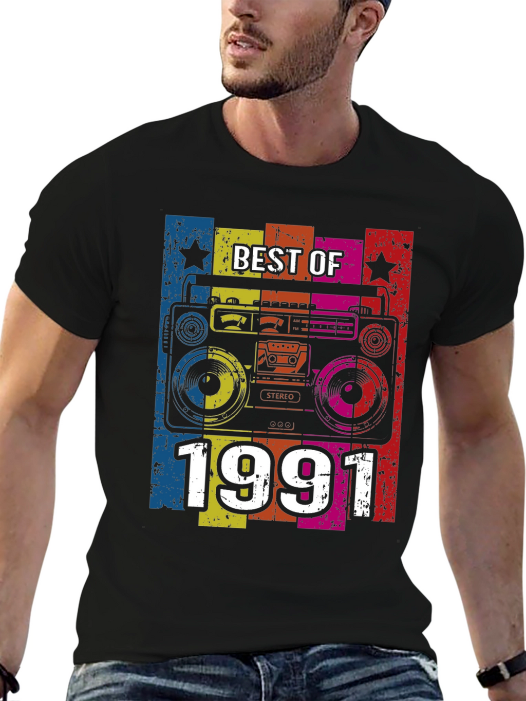 Best of 1991 Retro Boombox Graphic T-Shirt