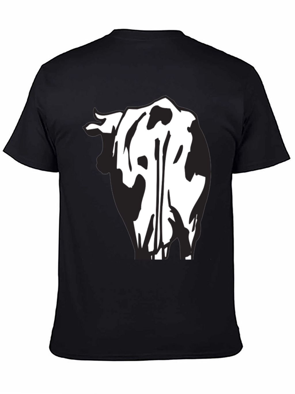 Cow Rear View Black Graphic Tee Shirt
