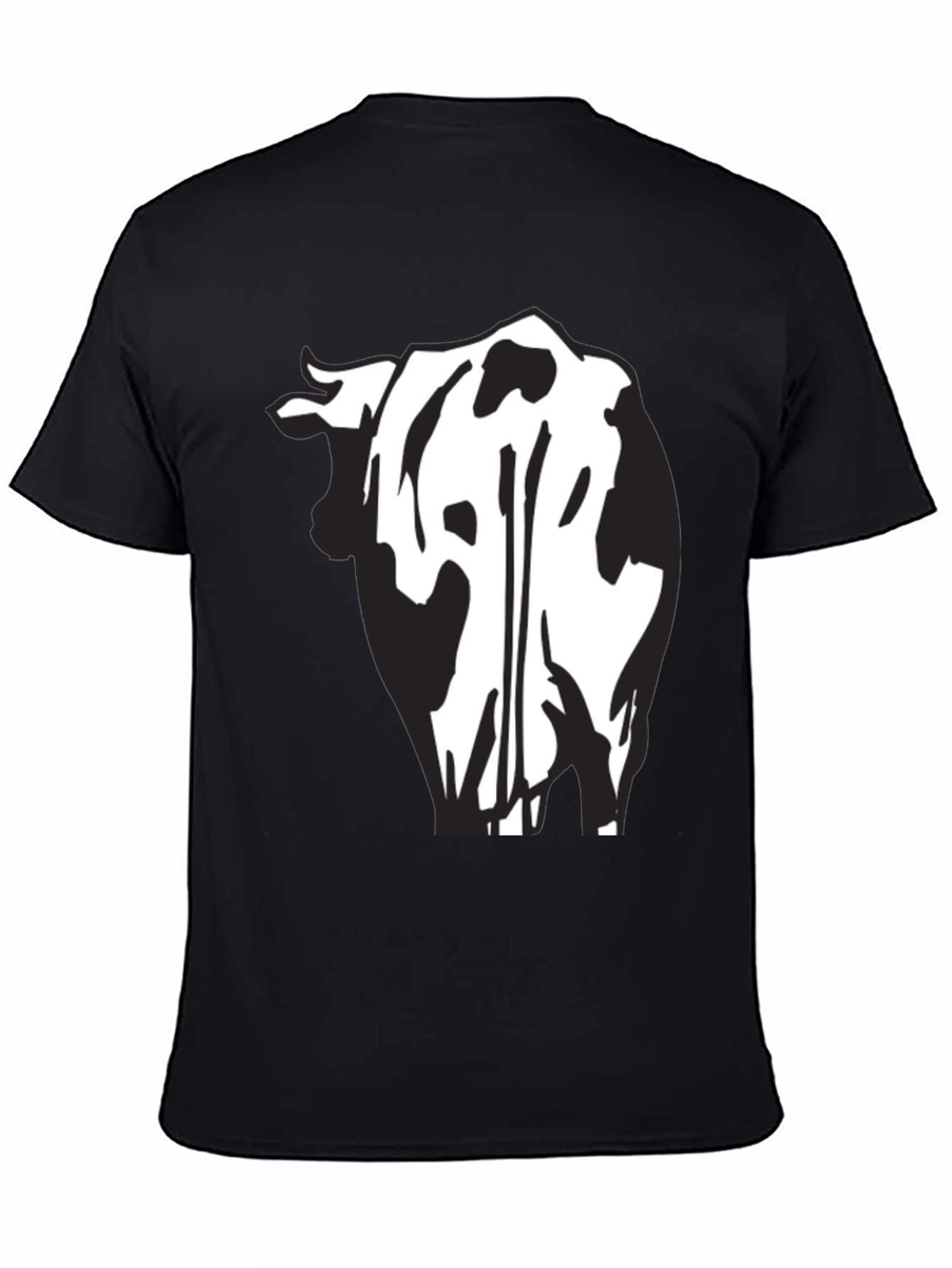 Cow Rear View Black Graphic Tee Shirt