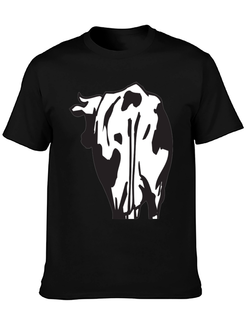 Cow Rear View Black Graphic Tee Shirt