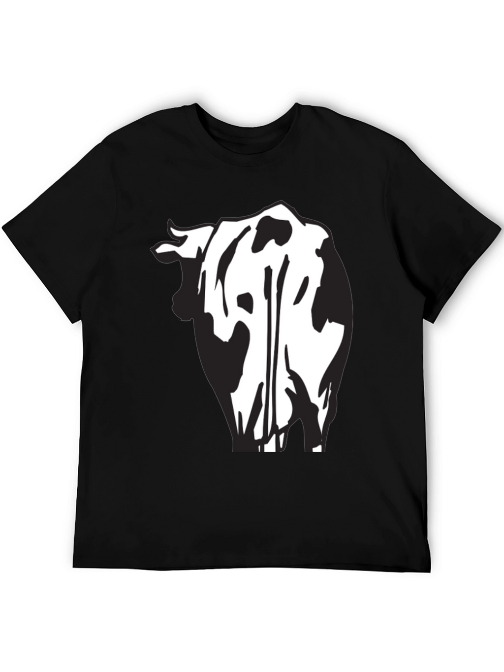 Cow Rear View Black Graphic Tee Shirt