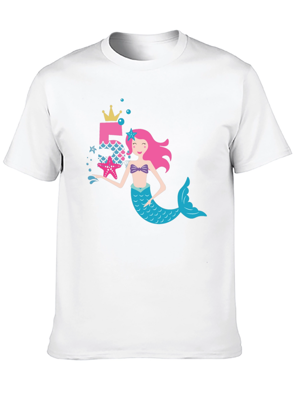 Mermaid 5th Birthday Black T-Shirt