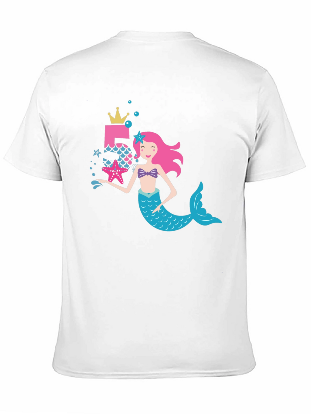 Mermaid 5th Birthday Black T-Shirt