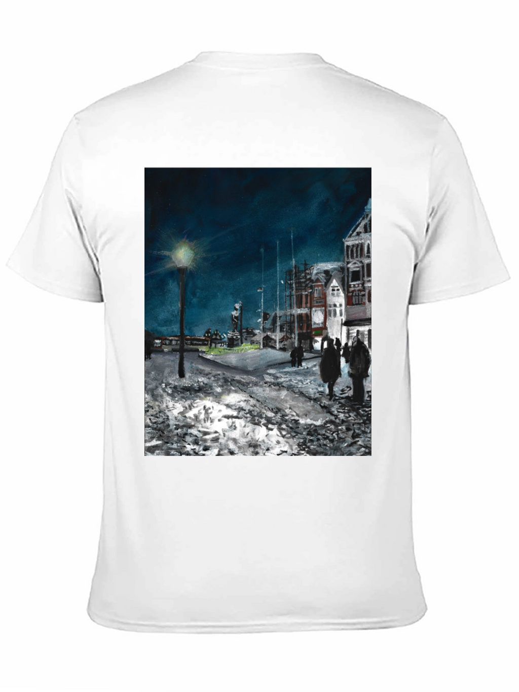 Night Scene Print Black T-Shirt