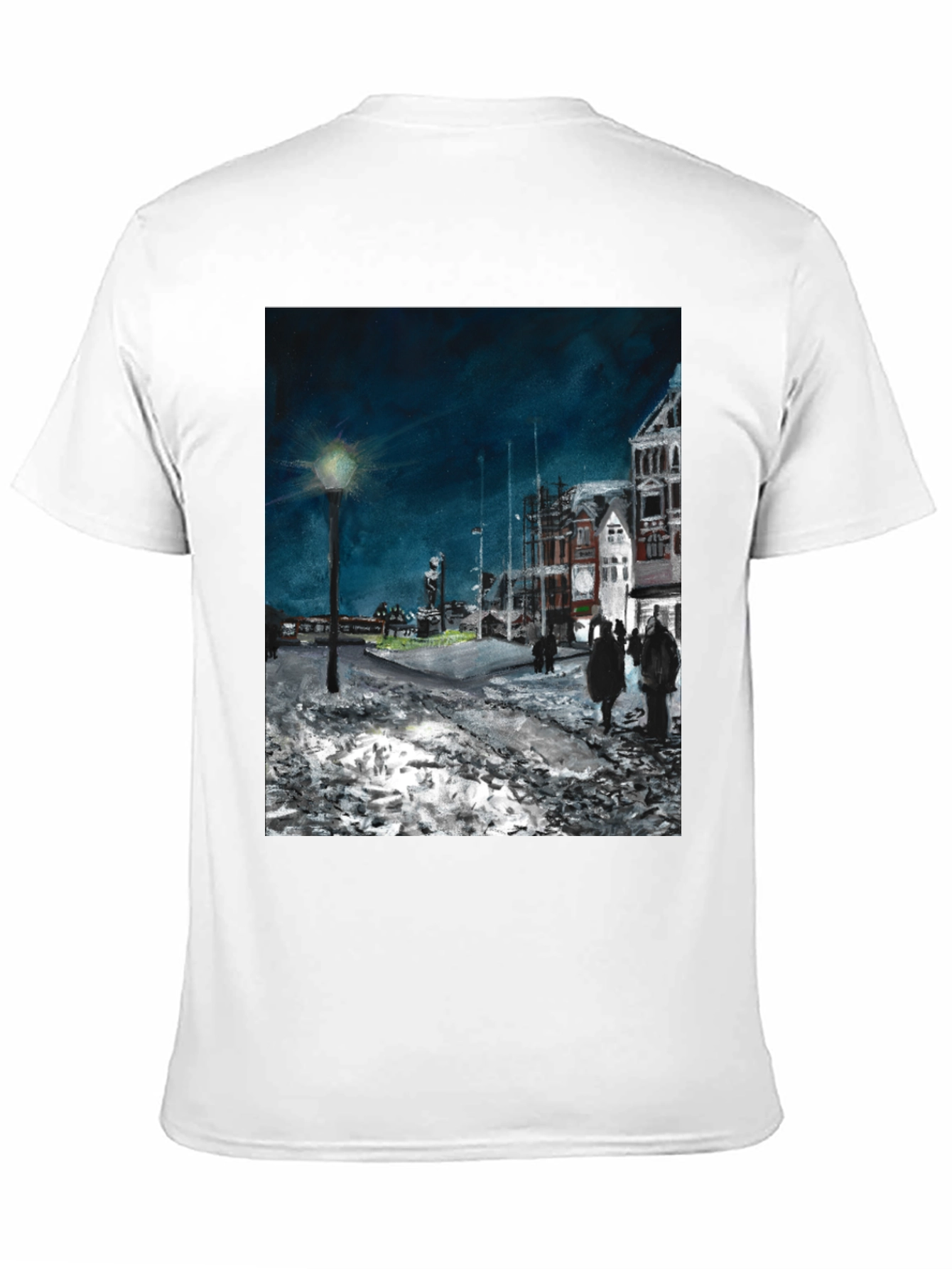 Night Scene Print Black T-Shirt