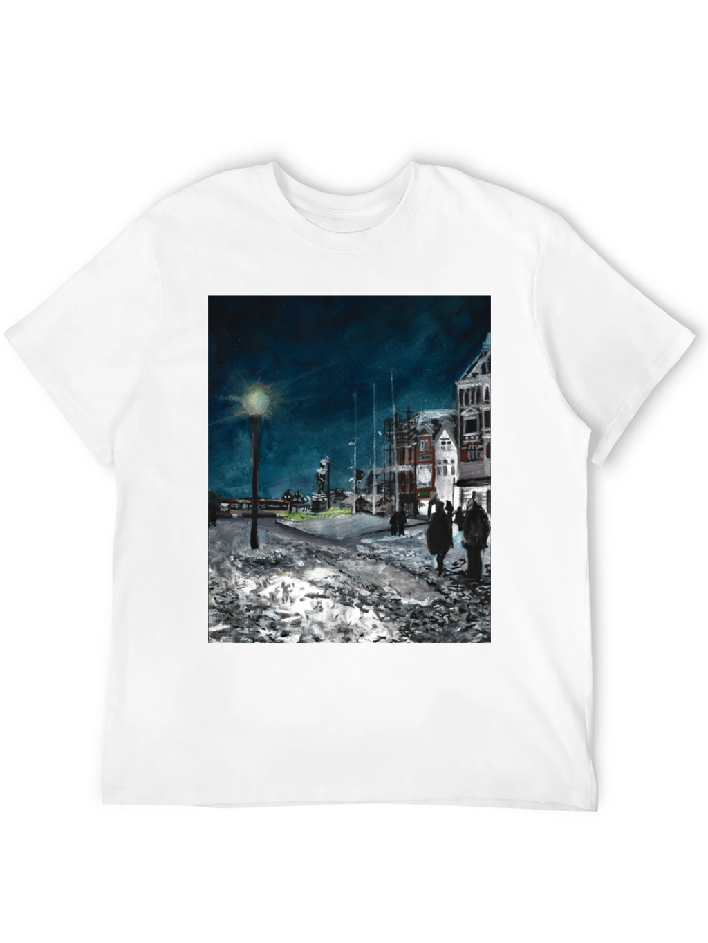 Night Scene Print Black T-Shirt