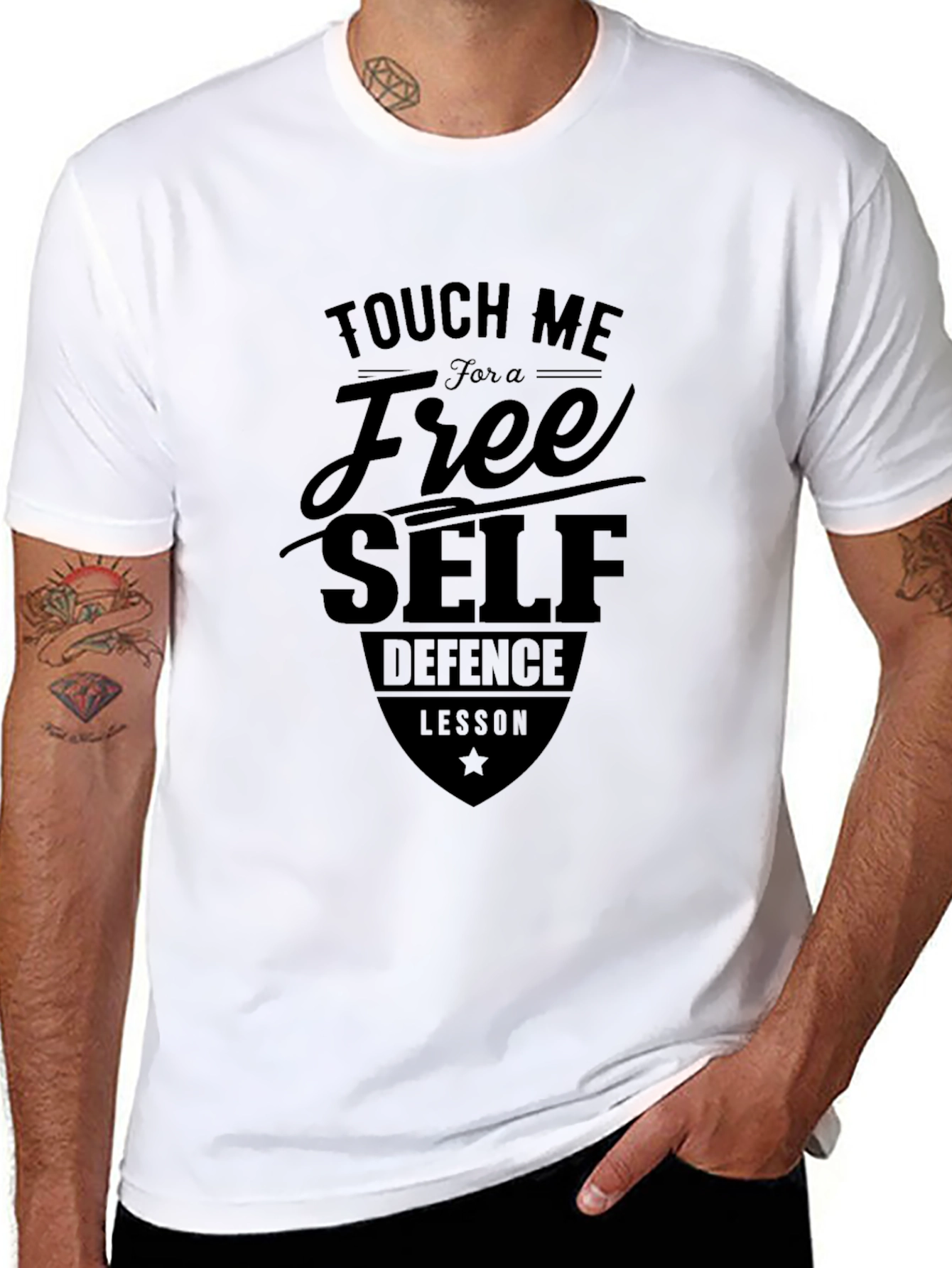 Touch Me Free Self-Defense Lesson Black T-Shirt