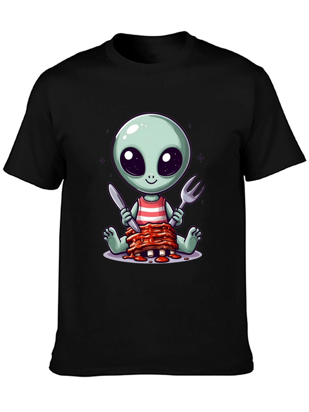 Alien Eating Ribs T-Shirt