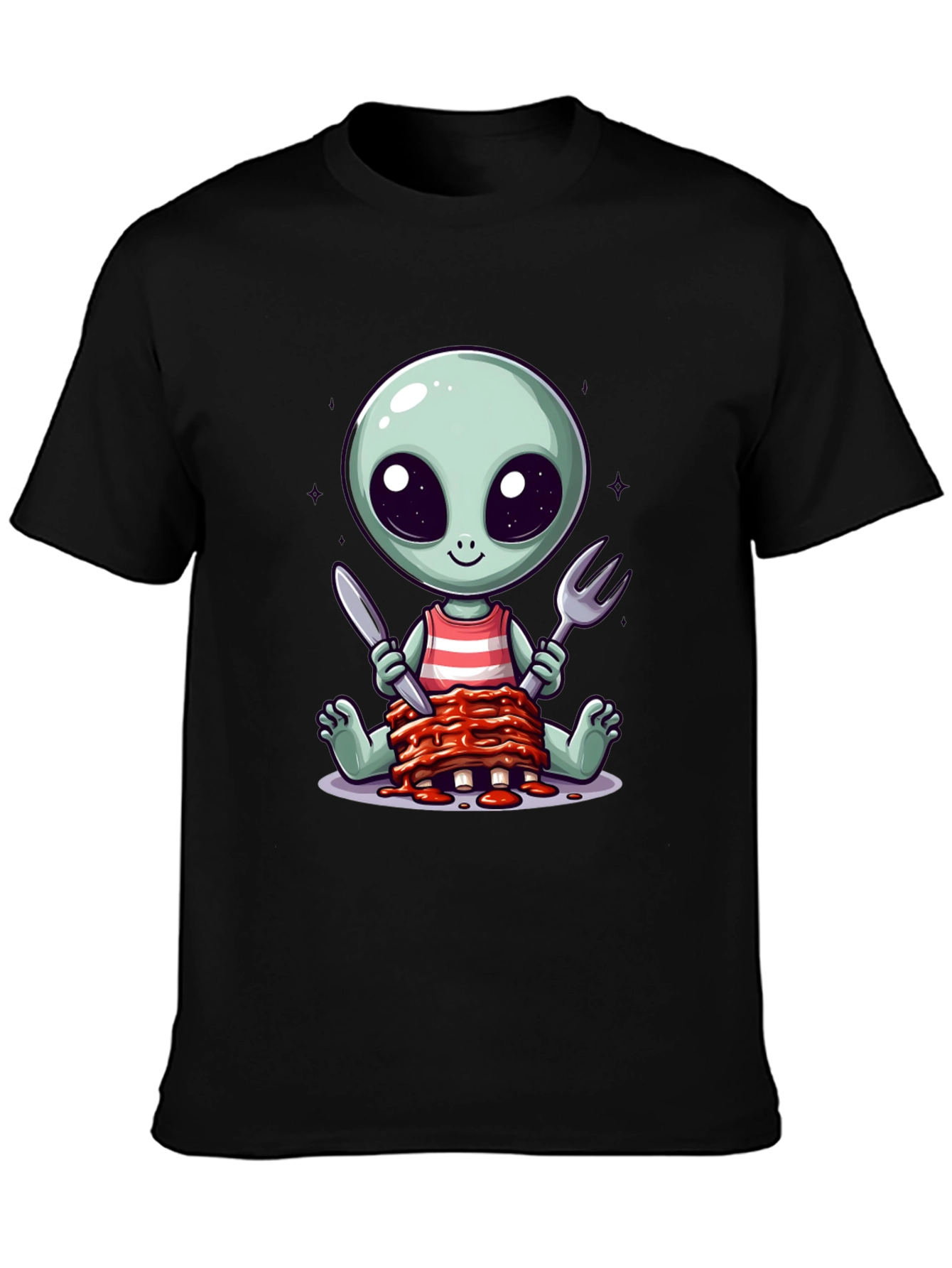 Alien Eating Ribs T-Shirt
