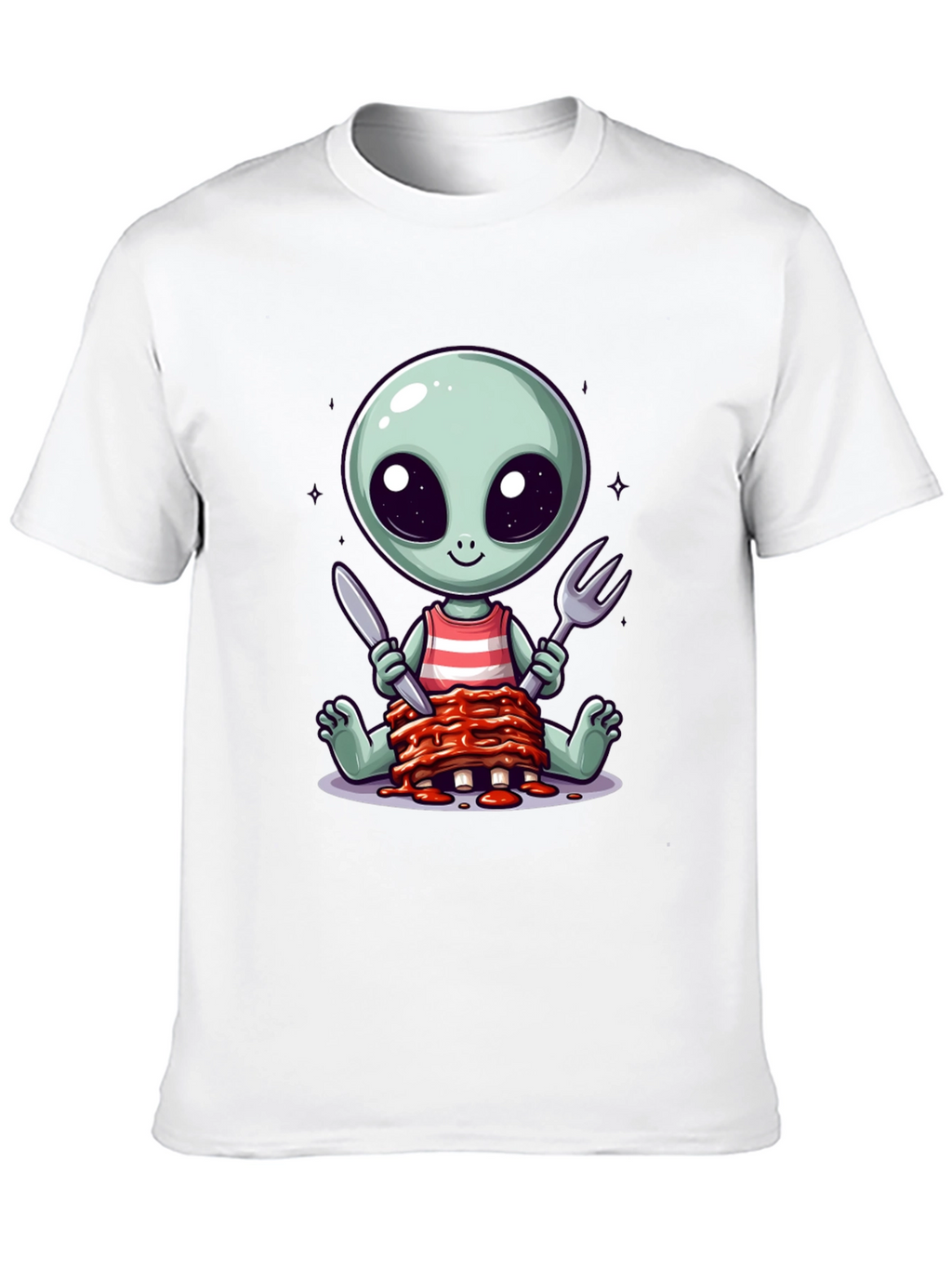 Alien Eating Ribs T-Shirt