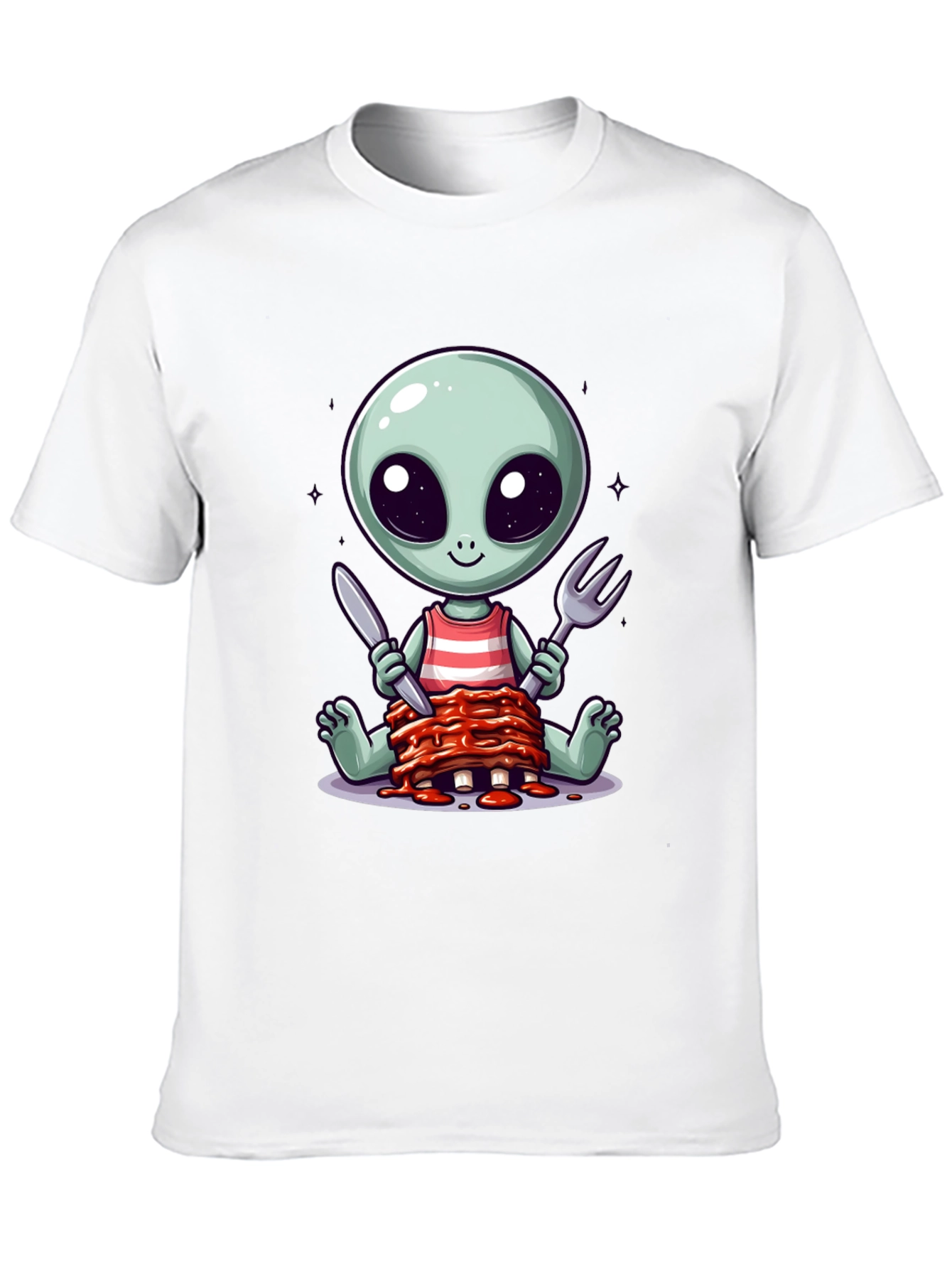 Alien Eating Ribs T-Shirt