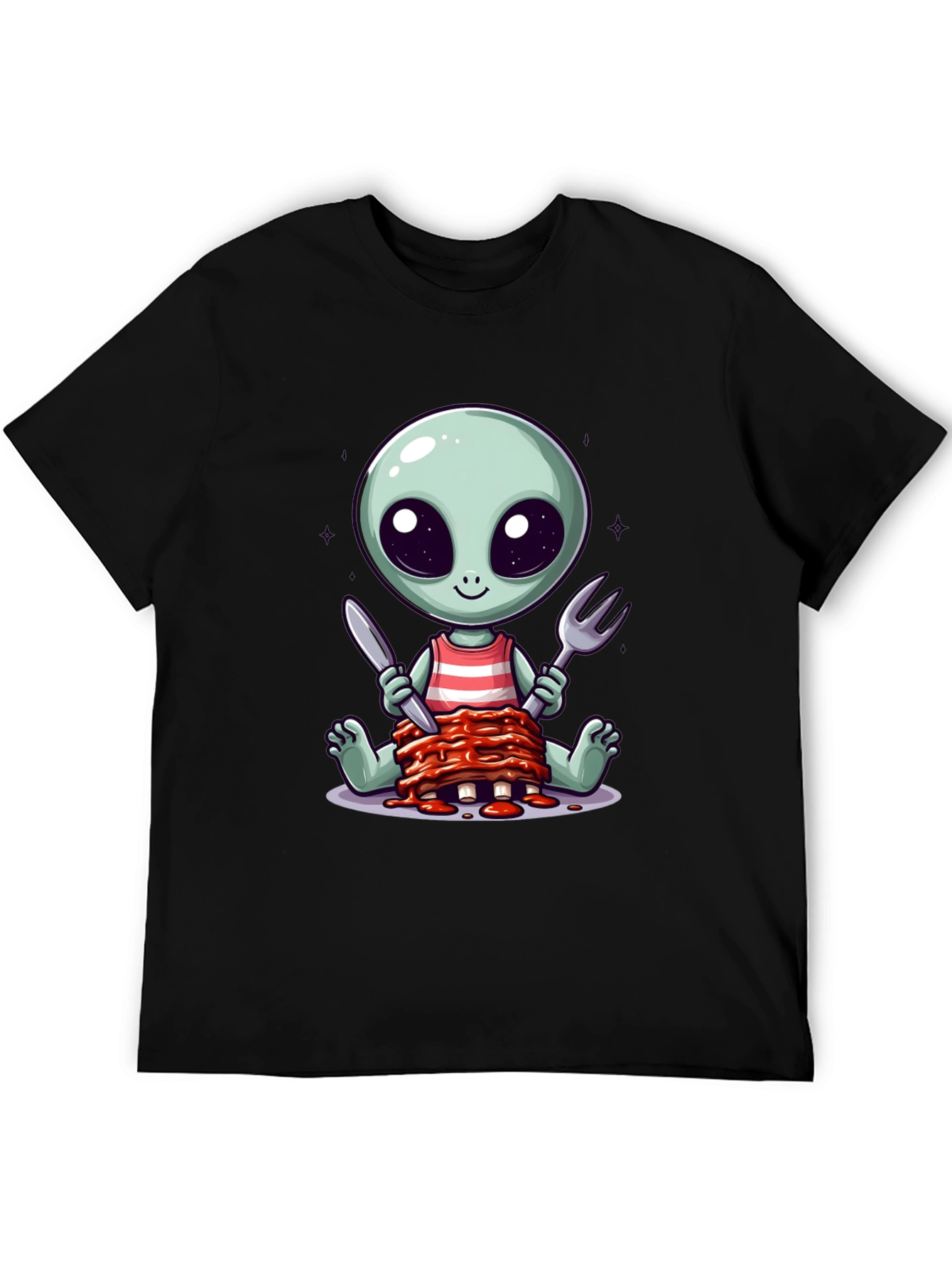 Alien Eating Ribs T-Shirt