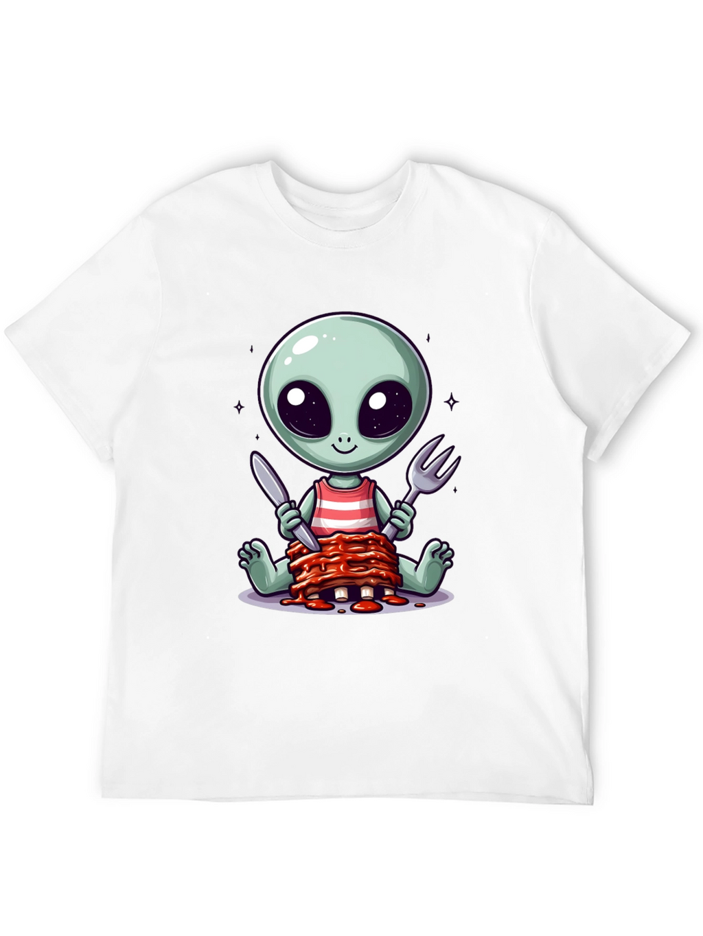 Alien Eating Ribs T-Shirt