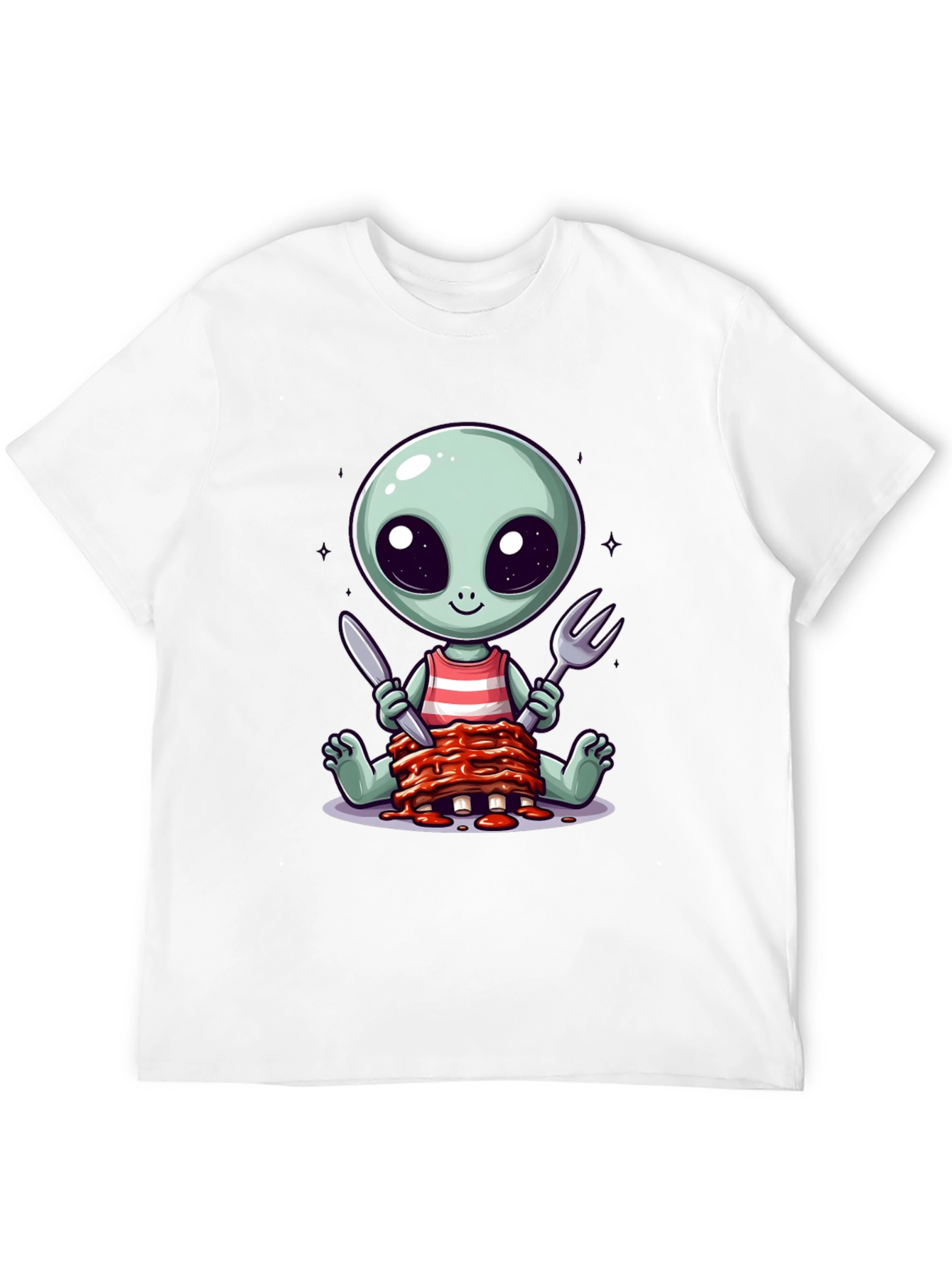 Alien Eating Ribs T-Shirt