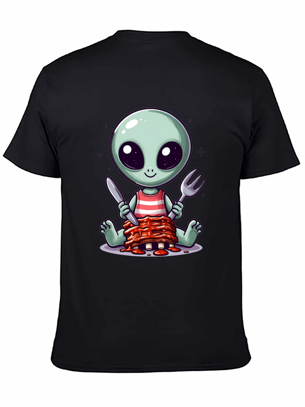 Alien Eating Ribs T-Shirt
