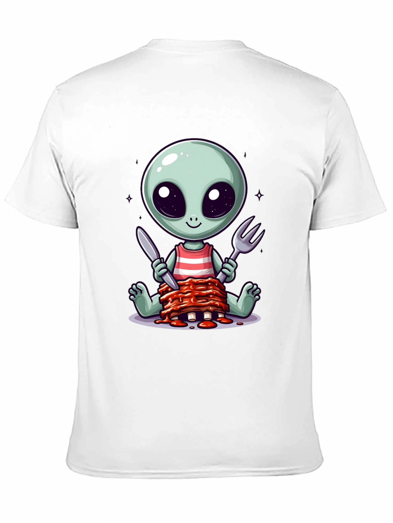Alien Eating Ribs T-Shirt