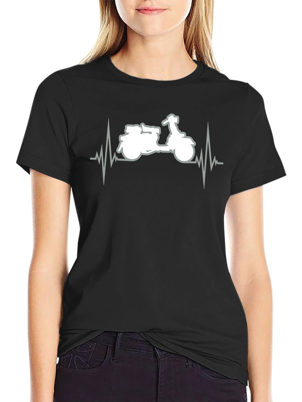 Motorcycle Heartbeat Graphic T-Shirt - Ride in Style!