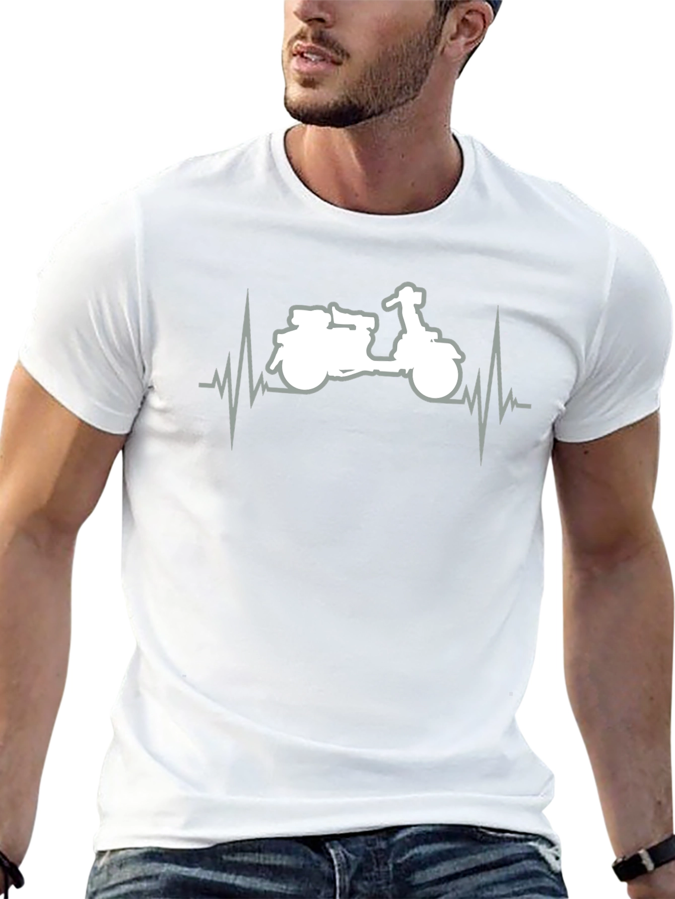 Motorcycle Heartbeat Graphic T-Shirt - Ride in Style!