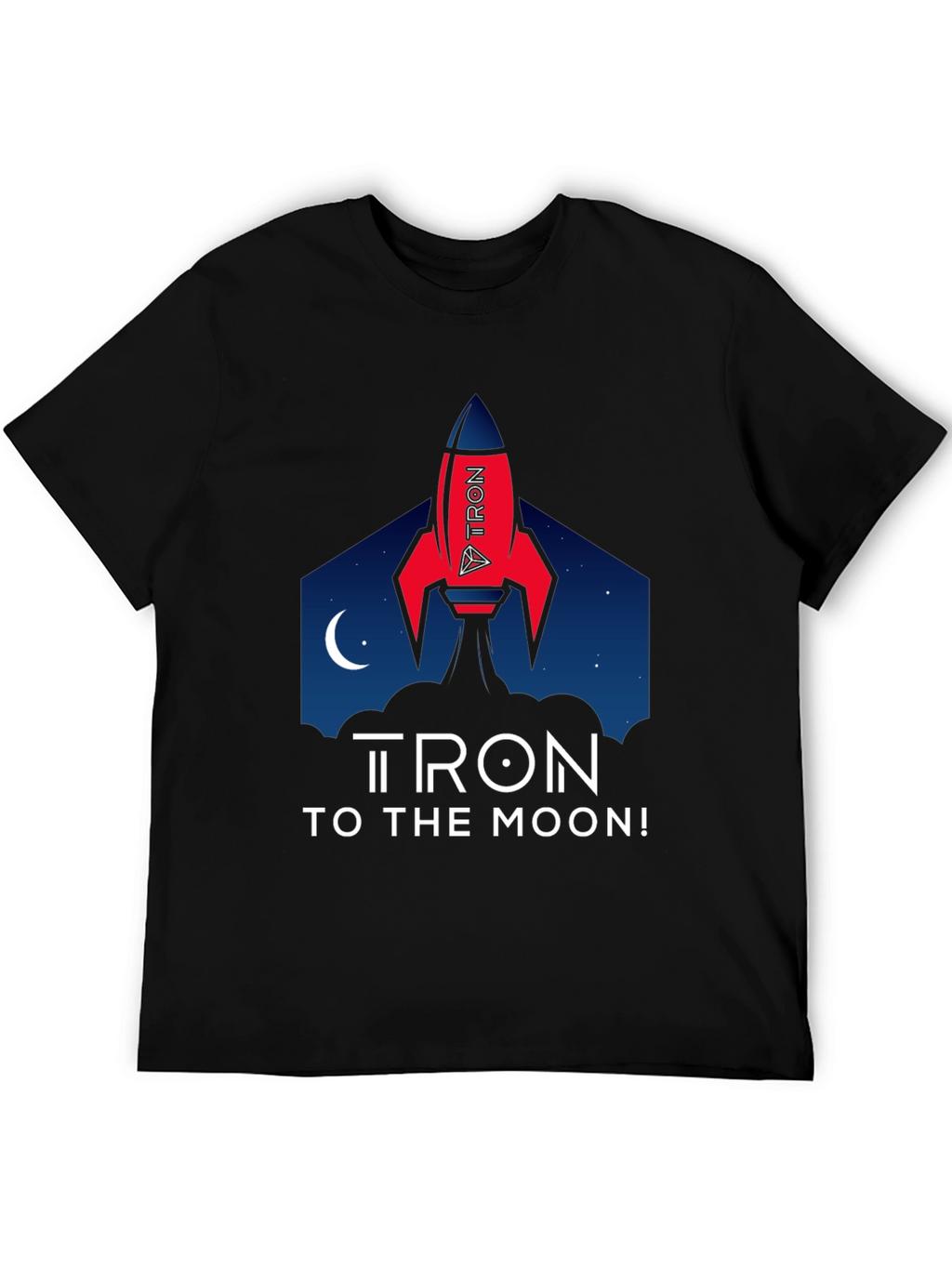 Tron to the Moon Black T-Shirt