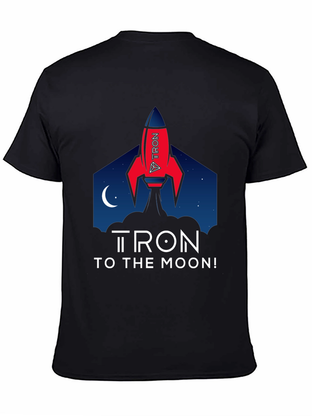 Tron to the Moon Black T-Shirt