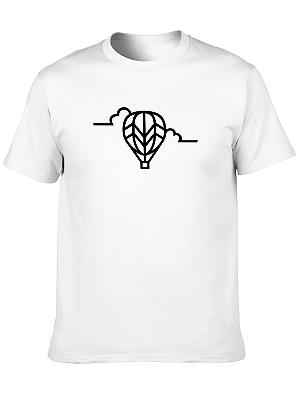 Mens Black Hot Air Balloon Graphic Tee