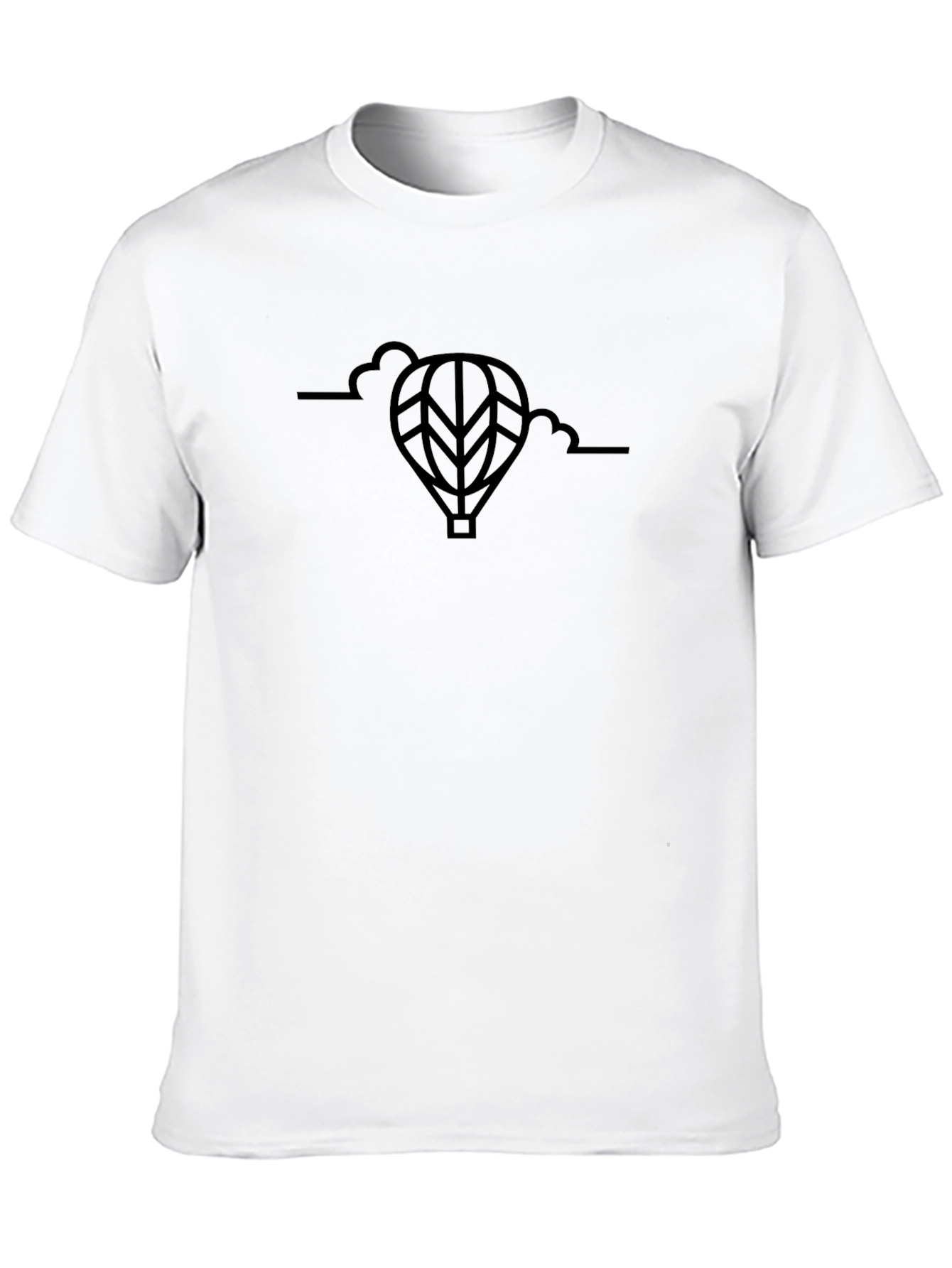 Mens Black Hot Air Balloon Graphic Tee