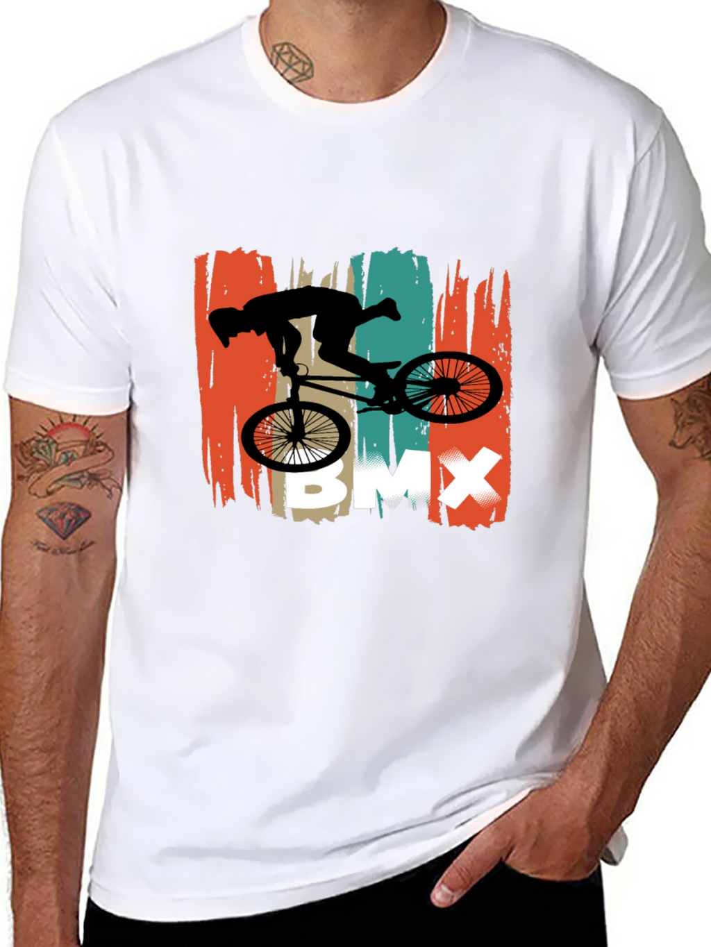 BMX Rider Graphic Tee - Black Cotton T-Shirt