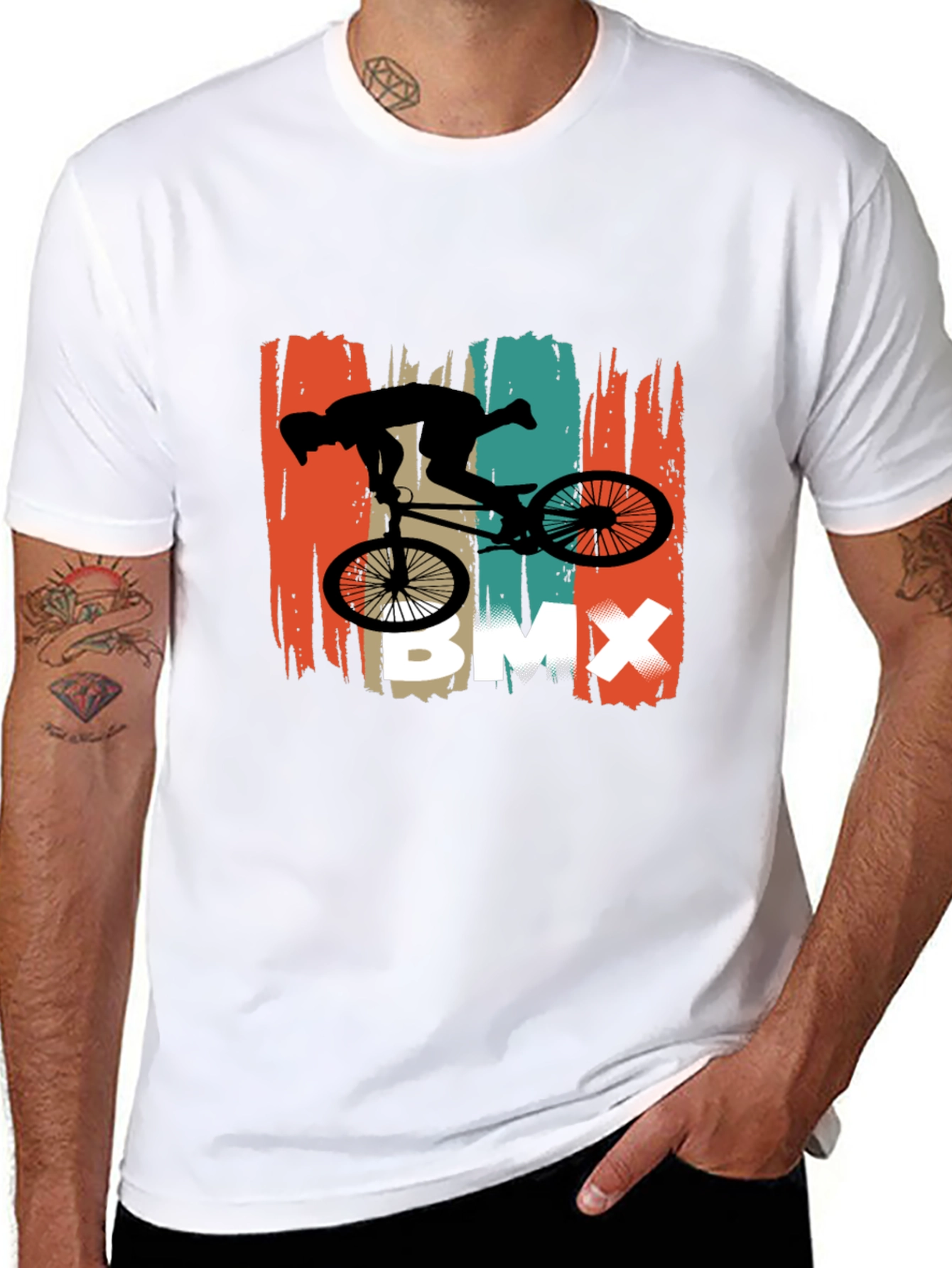 BMX Rider Graphic Tee - Black Cotton T-Shirt
