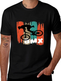 BMX Rider Graphic Tee - Black Cotton T-Shirt