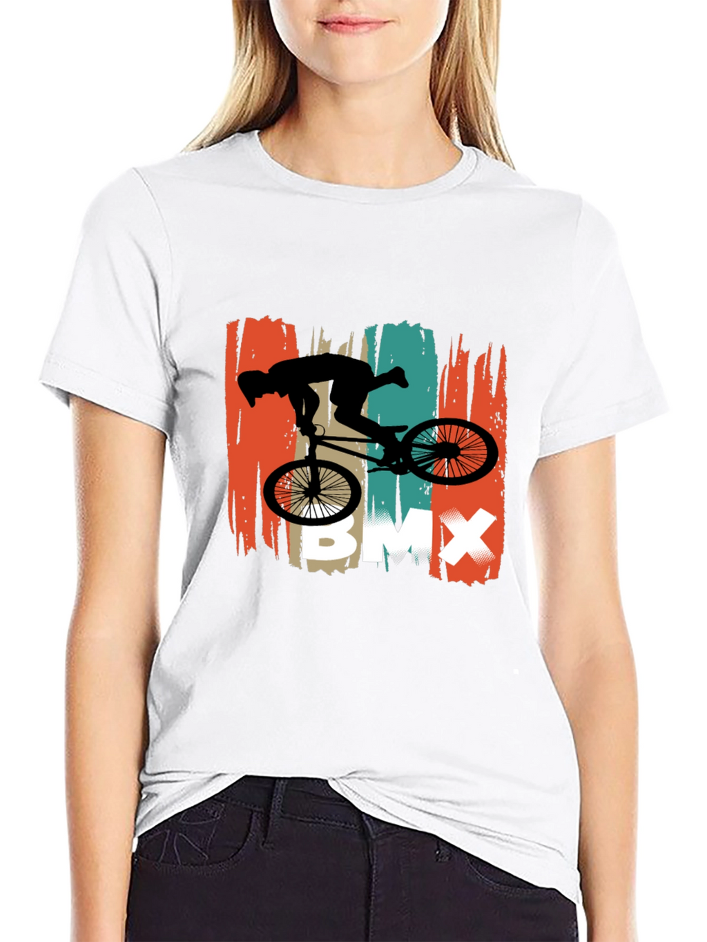 BMX Rider Graphic Tee - Black Cotton T-Shirt