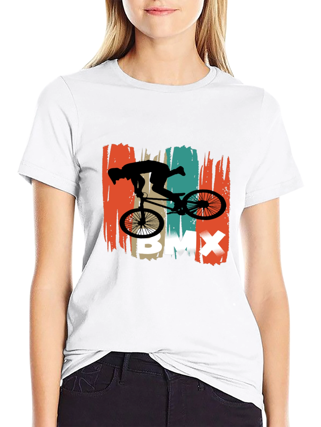 BMX Rider Graphic Tee - Black Cotton T-Shirt