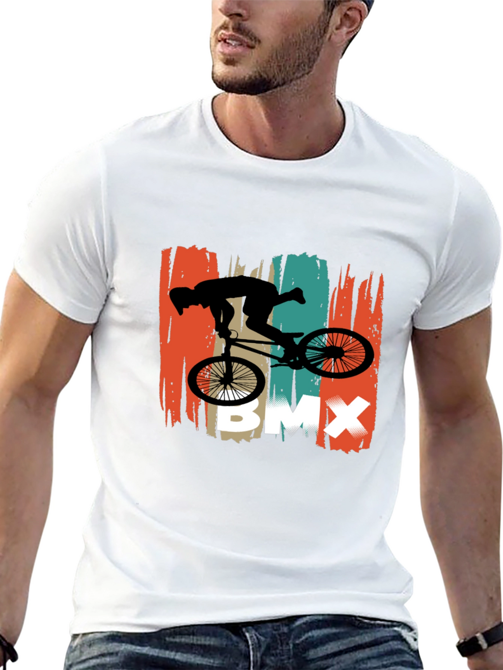 BMX Rider Graphic Tee - Black Cotton T-Shirt