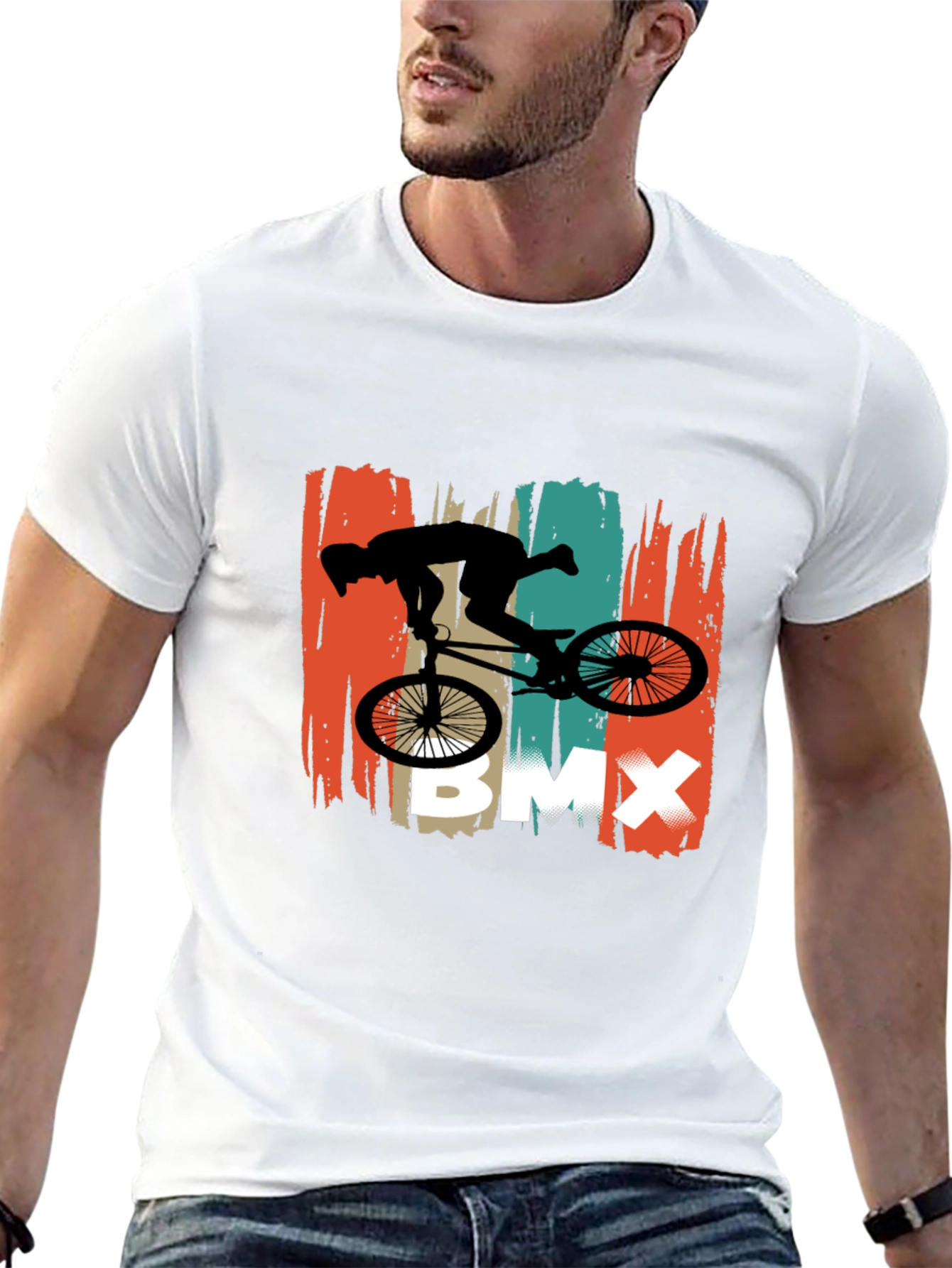 BMX Rider Graphic Tee - Black Cotton T-Shirt