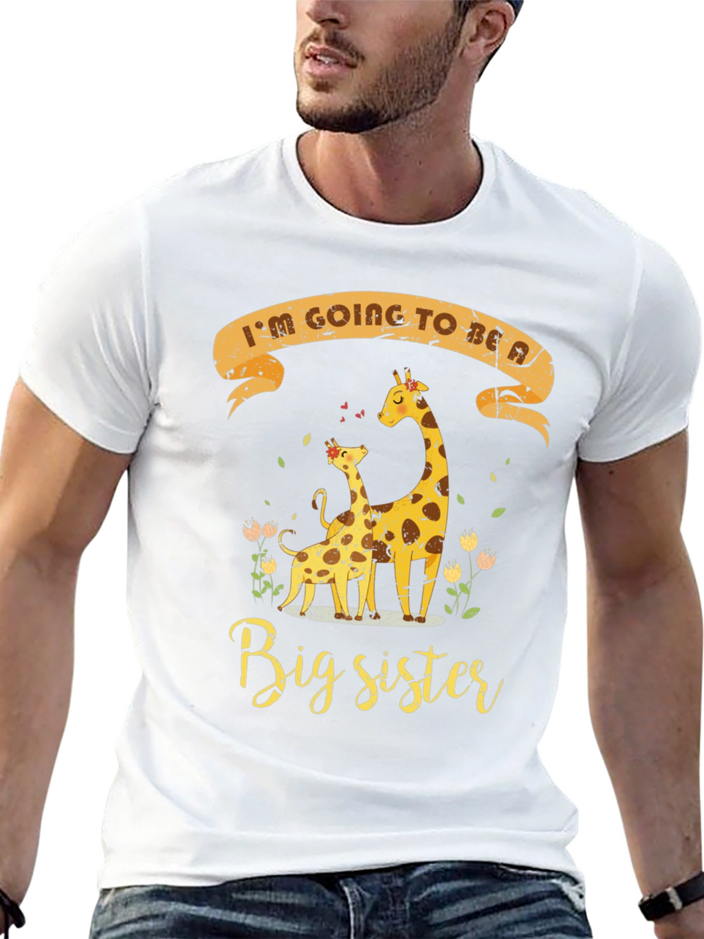 Big Sister Giraffe T-Shirt - Pregnancy Announcement