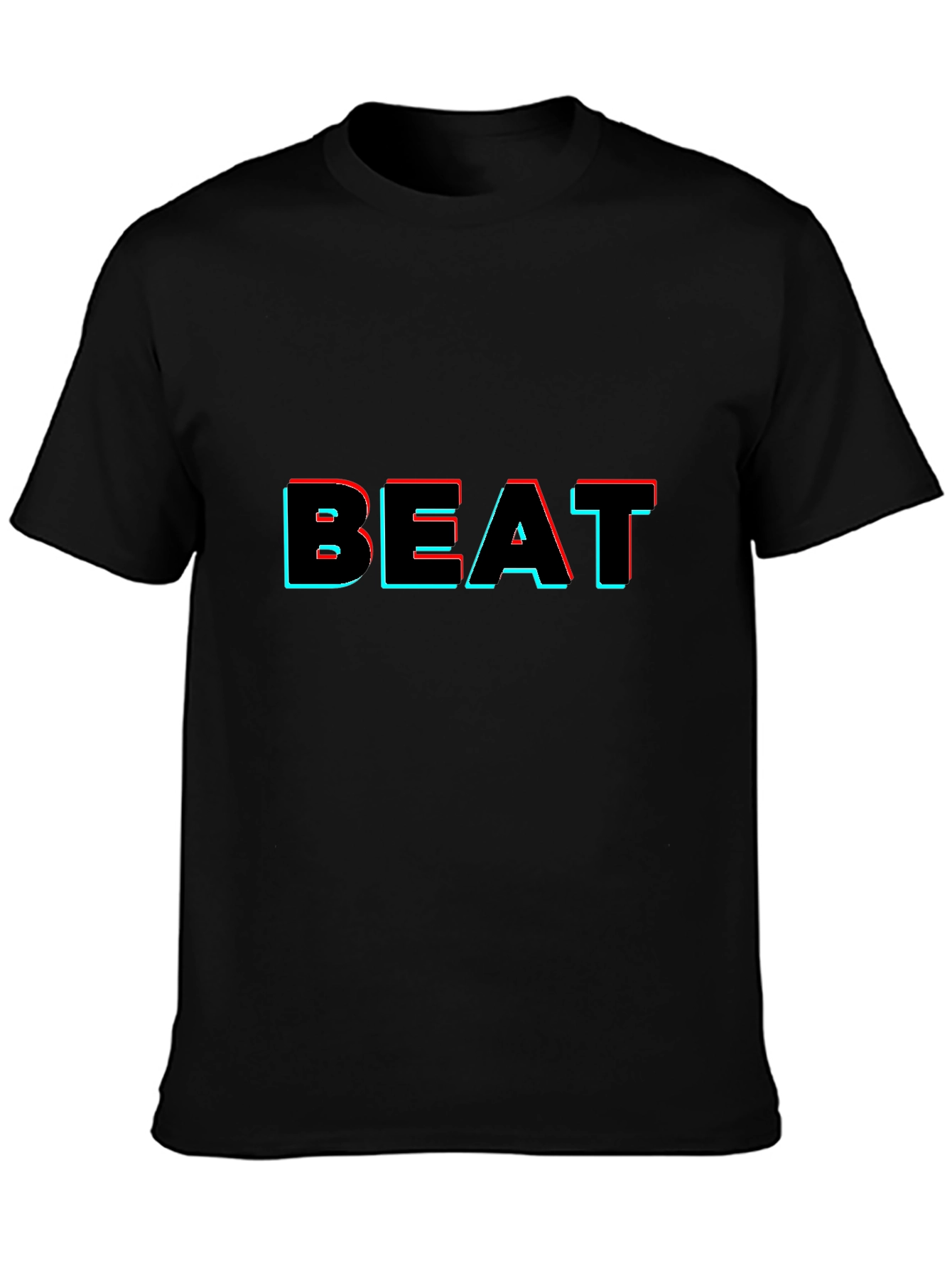 Trendy BEAT Graphic Black T-Shirt
