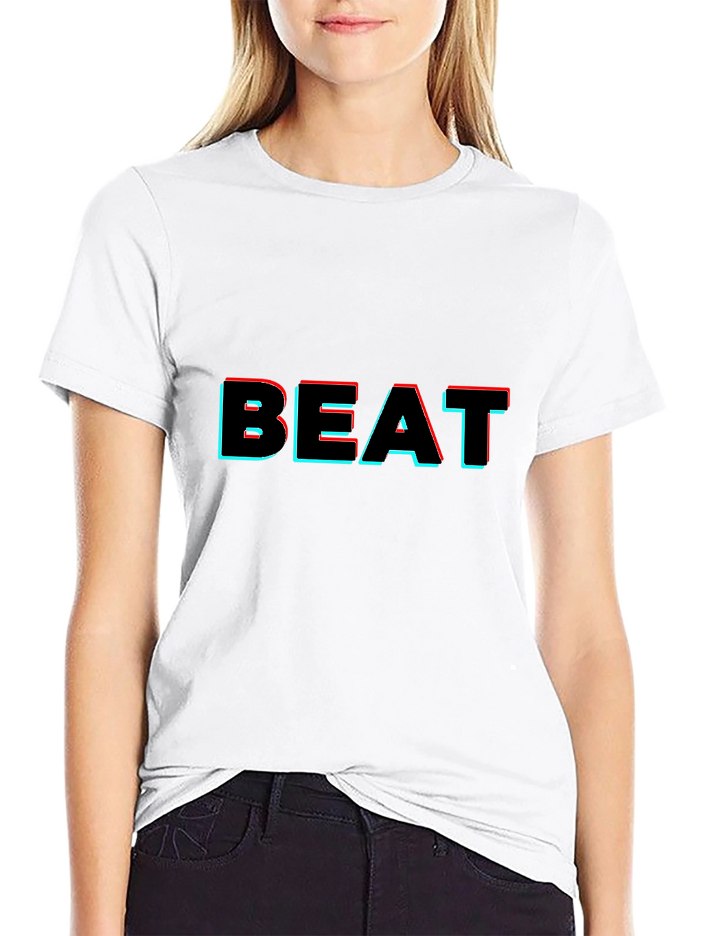 Trendy BEAT Graphic Black T-Shirt