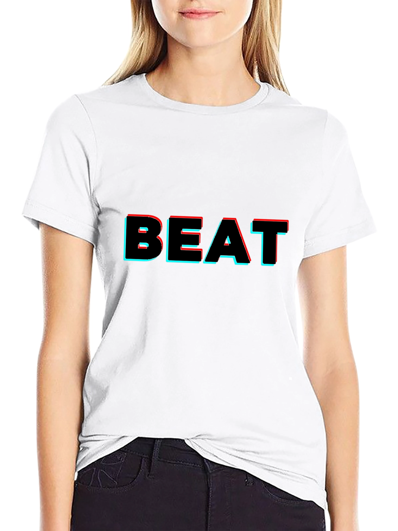 Trendy BEAT Graphic Black T-Shirt