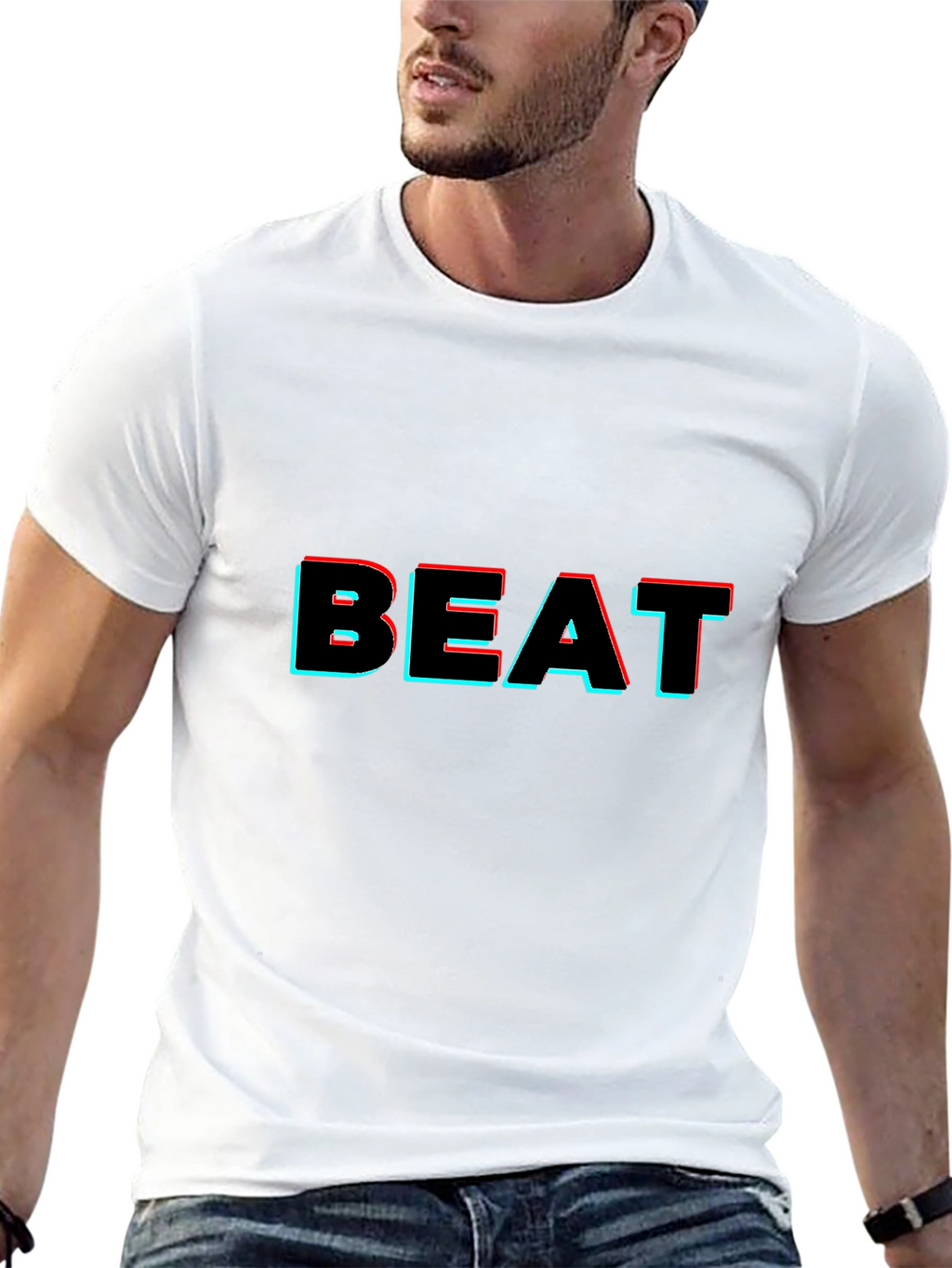 Trendy BEAT Graphic Black T-Shirt